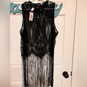 Torrid black lace top /swimsuit cover plus size 1